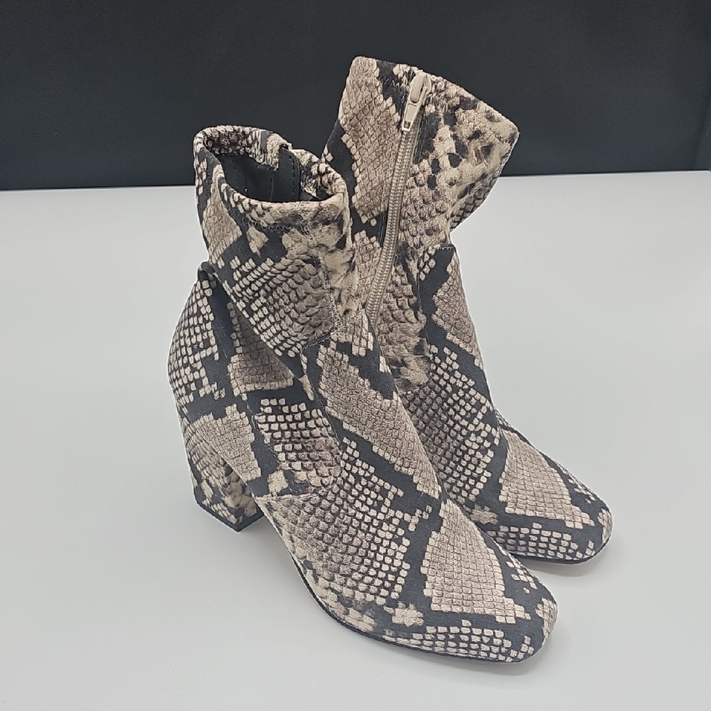 Snakeskin Patterned Ankle Boots